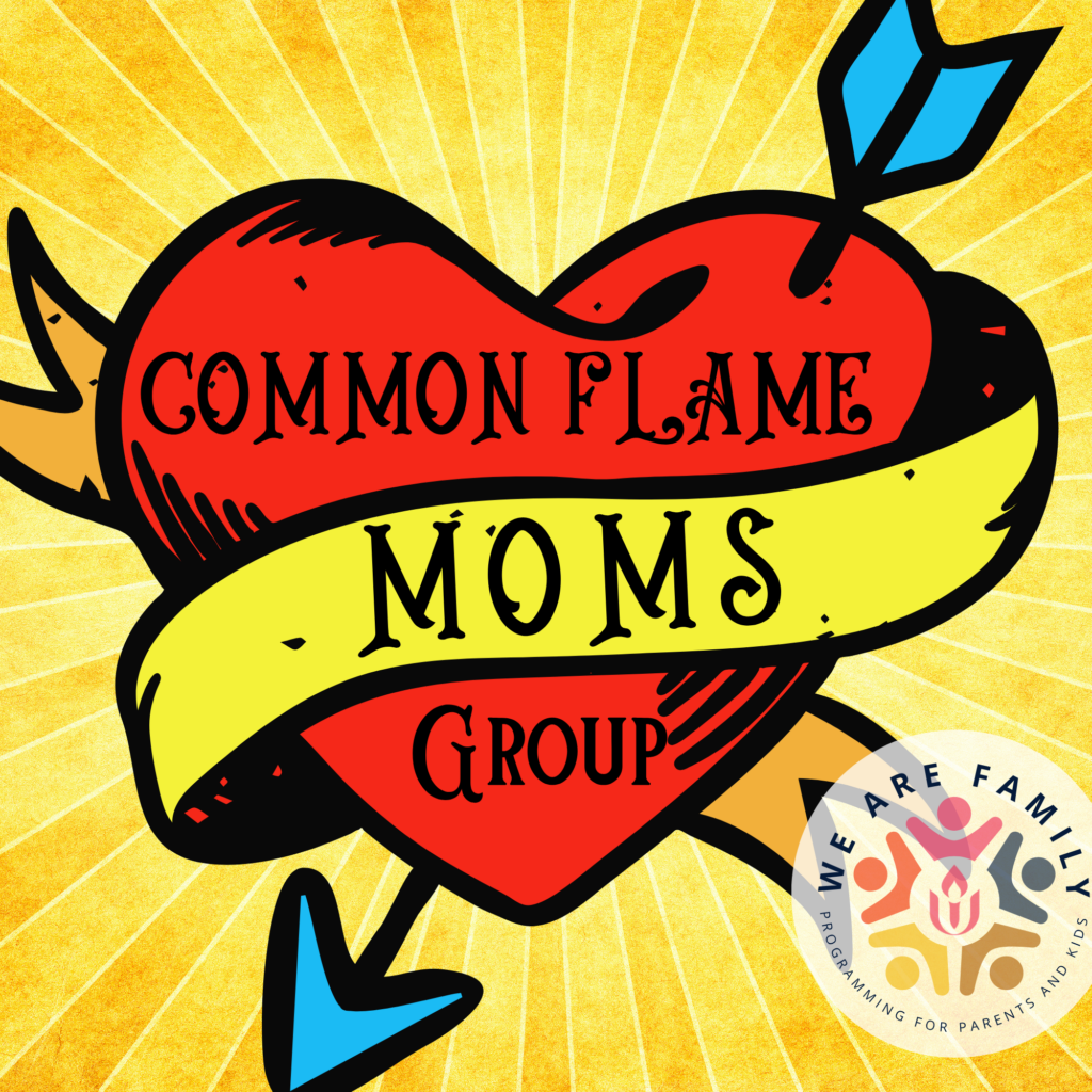 Our logo for Mom's group, featuring a cartoon heart with an arrow shooting through it, like a classic mom tattoo.
